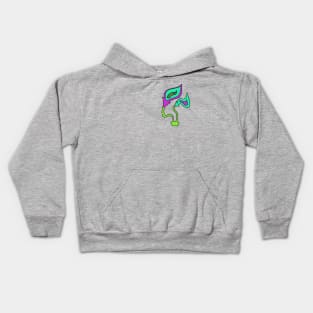 Funky Aqua Fire Flowers Kids Hoodie